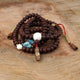 Bodhi Chitta Mala Tibetan Prayer Beads With Sankha Shell, Natural Dzi, Turquoise