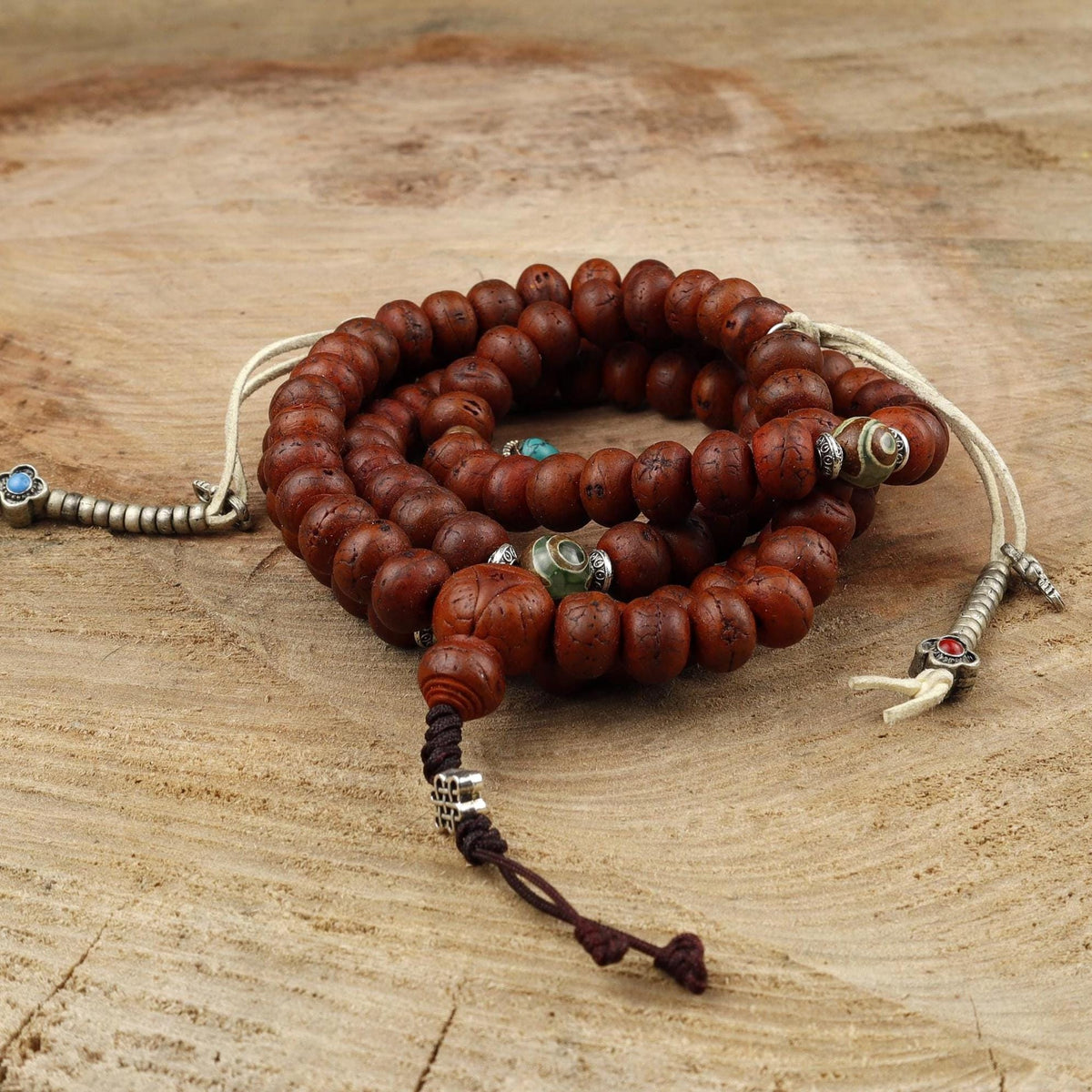 Natural Bodhi Seed, Hand-rubbed Tibetan Prayer Beads