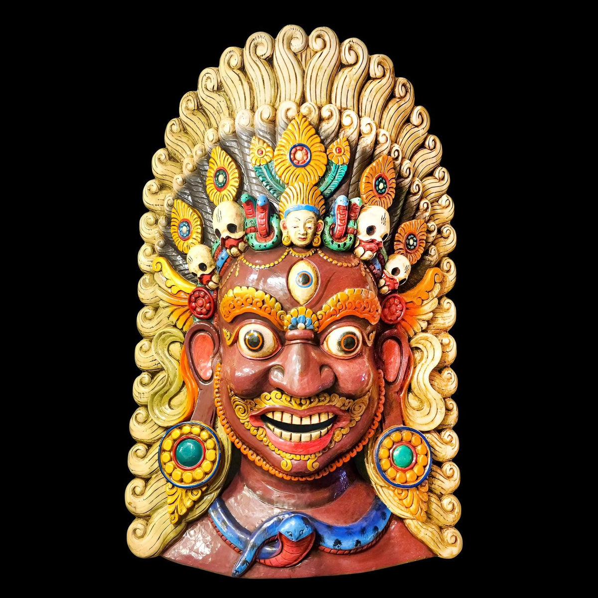 Bhairav Wooden Mask, Guardian Deity