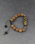Buddha Chitta Bracelet With 7-Eye Dzi Bead, Himalayan Meditation Beads