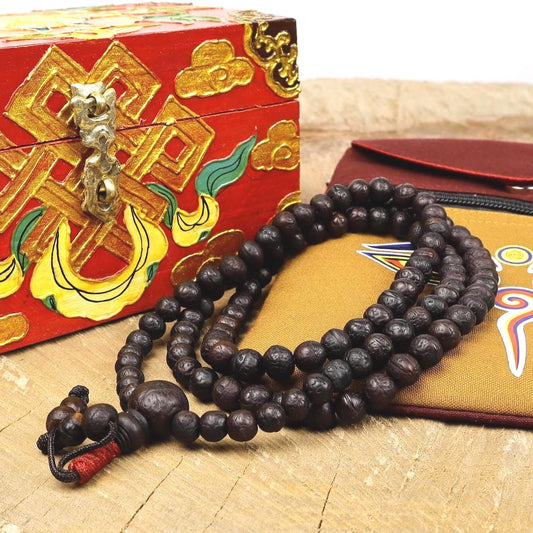 Real Bodhi Chitta Phoenix Eye Prayer Beads, Bodhi Chitta Mala