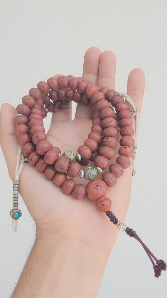 Natural Bodhi Seed, Hand-rubbed Tibetan Prayer Beads