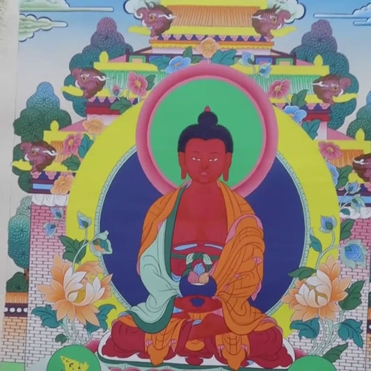 Amitabha Buddha Thangka, Buddha of Infinite Light